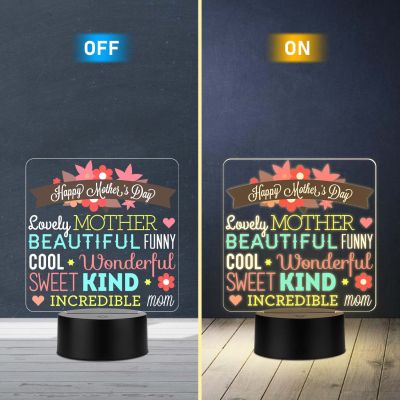 Heartfelt Inspirational Lamp for Mom – Warm White LED USB Light